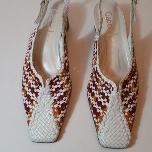 Gabor Comfort Slingbacks Weave Pattern Sz 9.5 M